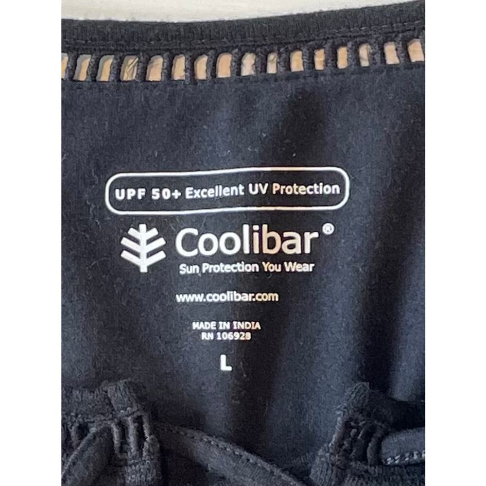 Coolibar UPF 50+ Sun Protection Bamboo Cotton Dress Sz L Lace Up Front Black - Picture 4 of 12